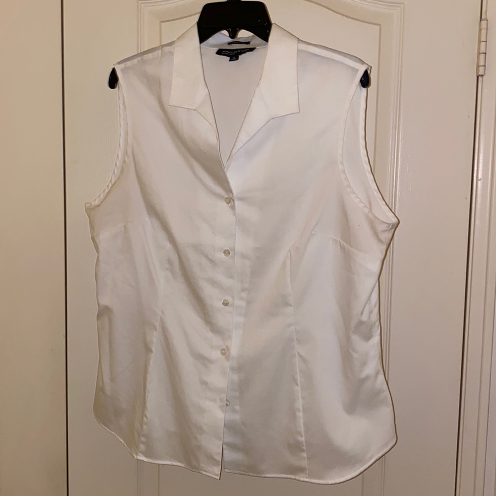 Jones of New York sleeveless blouse white XL